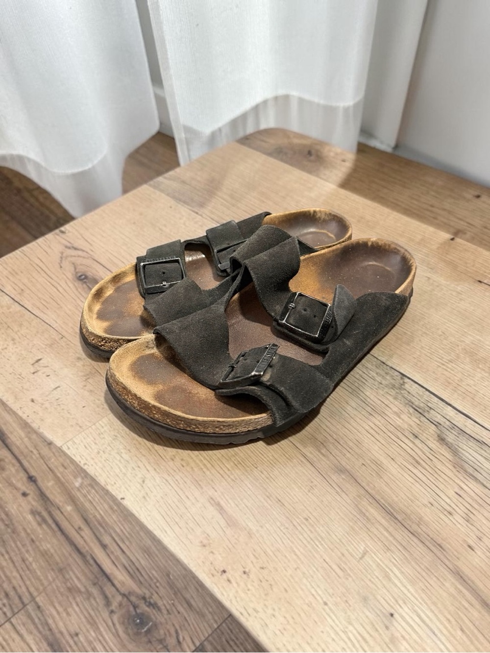 Birkenstock Arizona Black Suede Sandals Narrow Fit